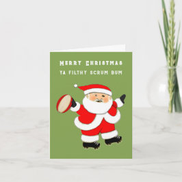 Grappige Rugby Kerst Feestdagen Kaart
