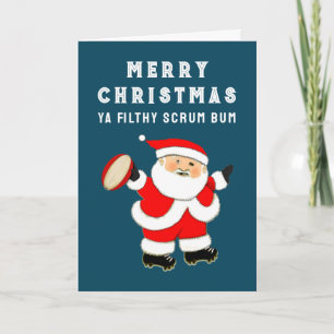 Grappige Rugby Kerst Kaarten