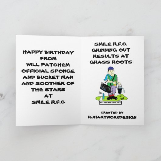 GRAPPIGE RUGBY VERJAARDAG KAART (Binnen)