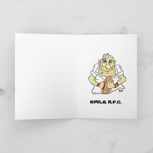 GRAPPIGE RUGBY VERJAARDAG KAART (Binnen)