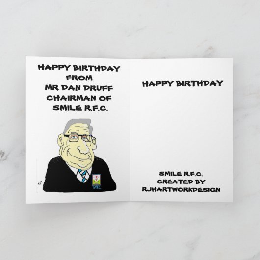 GRAPPIGE RUGBY VERJAARDAG KAART (Binnen)
