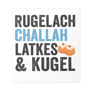 Grappige Rugelach Challah Latke & Kugel Hanukka Et Notitieblok