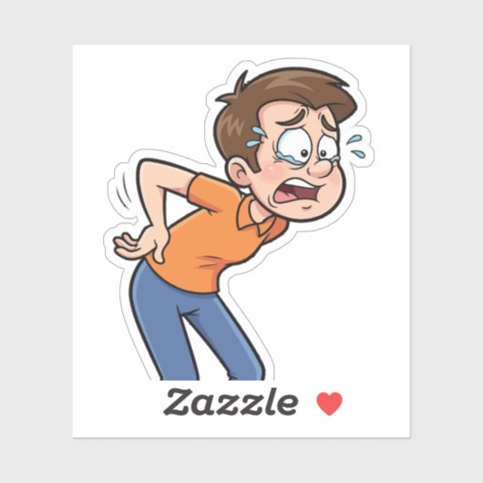 Grappige rugpijn Cartoon ontwerp Sticker (Vel)