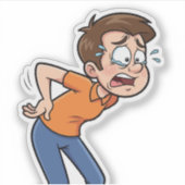 Grappige rugpijn Cartoon ontwerp Sticker (Voorkant)