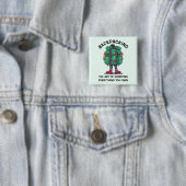 Grappige Rugzakker Vierkante Button 5,1 Cm (In situ)