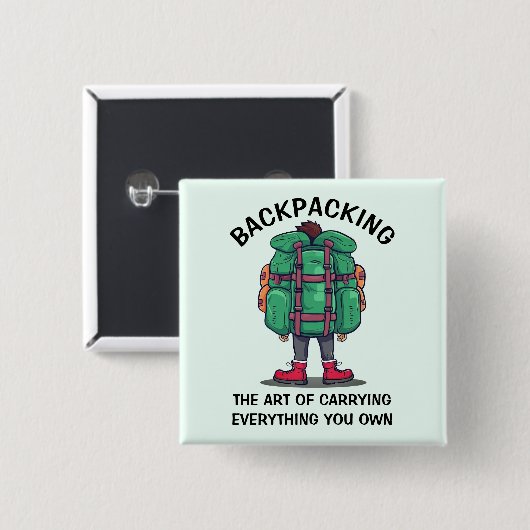 Grappige Rugzakker Vierkante Button 5,1 Cm (Voorkant /achterkant)
