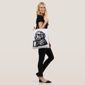 Grappige Ruige Hond Die Koffie Drinkt Schets Boods Tote Bag (Op model)