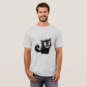 Grappige Ruige Zwarte Kat Grimas  ✨🐾🖤 T-shirt (Voorkant volledig)