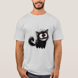 Grappige Ruige Zwarte Kat Grimas ✨🐾🖤 T-shirt