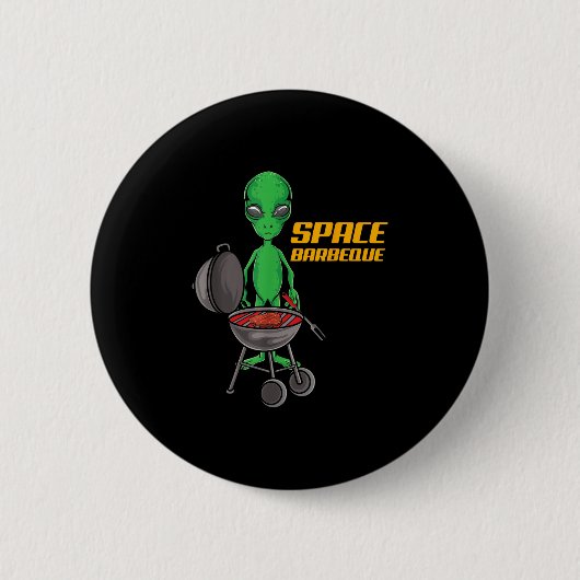 Grappige Ruimte Barbecue Alien Grill Chef BBQ _1 Ronde Button 5,7 Cm (Voorkant)