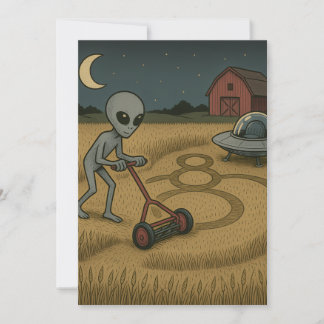 Grappige ruimte buitenaardse ufo graancirkel scien notitiekaartje