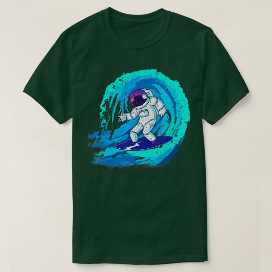 Grappige ruimte galaxy surfer astronaut surfen bla t-shirt (Design voorkant)