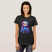 Grappige Ruimte Melkweg Luiaard T-shirt (Voorkant volledig)