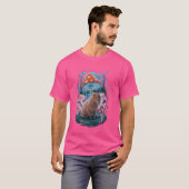 Grappige Ruimte Paddenstoel Capybara T-shirt (Voorkant volledig)
