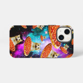 Grappige ruimte pizza kat iPhone hoesje (Achterkant horizontaal)