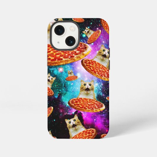 Grappige ruimte pizza kat iPhone hoesje (Achterkant)