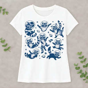 Grappige Ruimte Wasbeer Ivoor Cute Ruimtevaarder D T-shirt