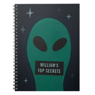 Grappige ruimtebuitenaards. Humor grap cartoon ufo Notitieboek
