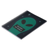 Grappige ruimtebuitenaardse. Humor grap cartoon uf Notitieboek (Linkerzijde)