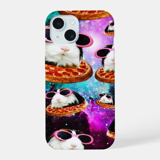 Grappige ruimtecavia iPhone 15 case (Achterkant)