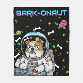 Grappige Ruimtehond "Barkonaut" Bulldog Lovers Gal Fleece Deken