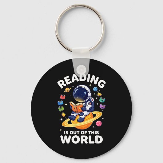 Grappige ruimtelectuur is buitenaardse boeken sleutelhanger (Voorkant)