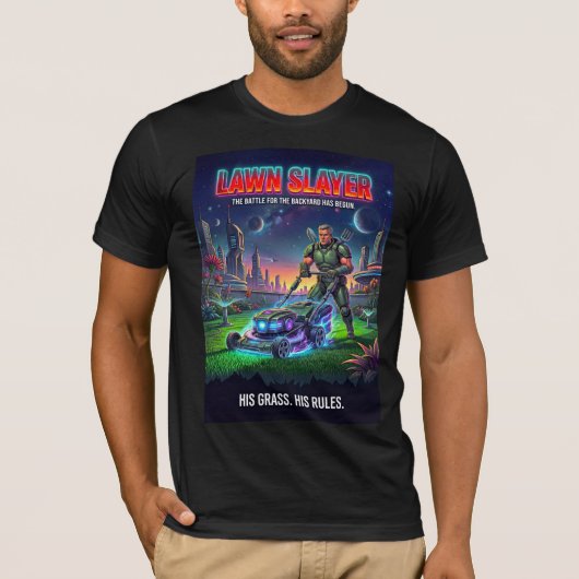 Grappige Ruimtesoldaat Tactisch Grasmaaien T-shirt (Voorkant)