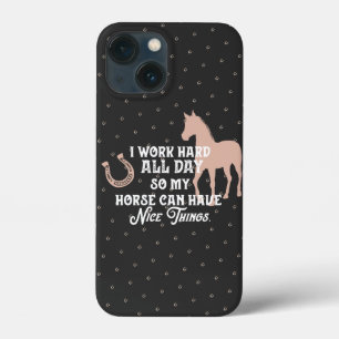Grappige Ruitersport "Ik werk hard de hele dag" Case-Mate iPhone Case