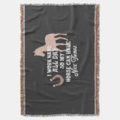 Grappige Ruitersport "Ik werk hard de hele dag" Deken (Voorkant Verticaal)