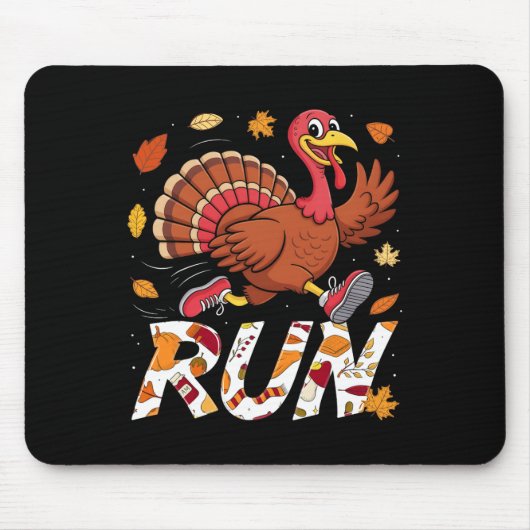 Grappige Run Hardlopen 5k Race Turkey Trot Thanksg Muismat (Voorkant)