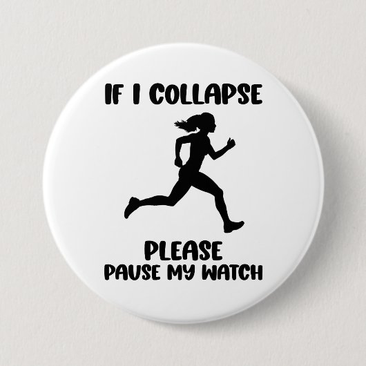 Grappige Runner's Life Quote Ronde Button 7,6 Cm (Voorkant)