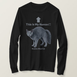 Grappige Russische Blauwe Kat – Dit is mijn Mens T-shirt