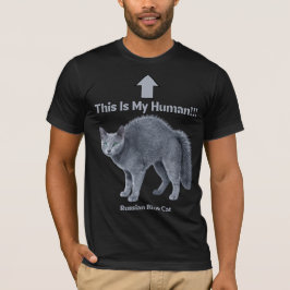Grappige Russische Blauwe Kat – Dit Is Mijn Mens T-shirt