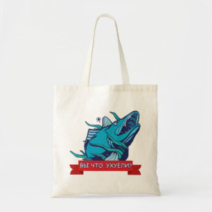Grappige Russische sLang Vissoep Tote Bag