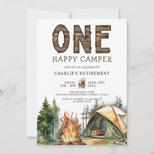 Grappige rustieke camping pensioen kaart (Voorkant)