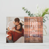 Grappige rustieke foto bruiloft save the date (Staand voorkant)