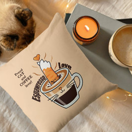 Grappige Rustieke Gezellige Koffie Kat Liefhebber Kussen