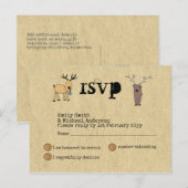 Grappige Rustieke Kerst Evenement RSVP Doodle Kuns Uitnodiging Briefkaart (Voorkant / Achterkant)