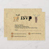 Grappige Rustieke Kerst Event RSVP Doodle Kunst Uitnodiging Briefkaart (Voorkant / Achterkant)