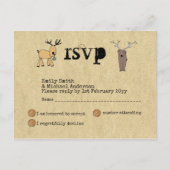 Grappige Rustieke Kerst Event RSVP Doodle Kunst Uitnodiging Briefkaart (Voorkant)