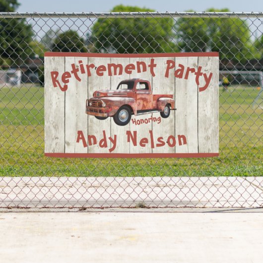 Grappige rustieke pensioen partij banner (Insitu)