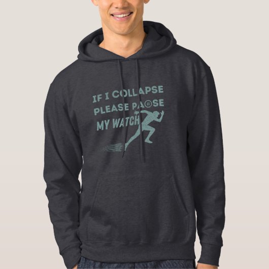 grappige rustpauze mijn  marathon hoodie (Voorkant)