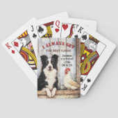 Grappige ruwharige hond en kip pokerkaarten (Achterkant)