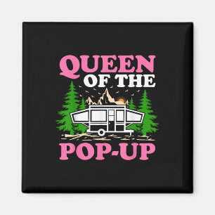 Grappige RV-campingkoningin van de pop-up-camper Magneet