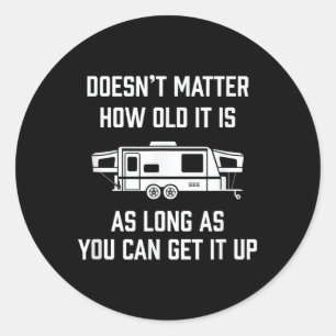 Grappige Rv Pop-Up Camper Reis Cadeau - Motorhome Ronde Sticker