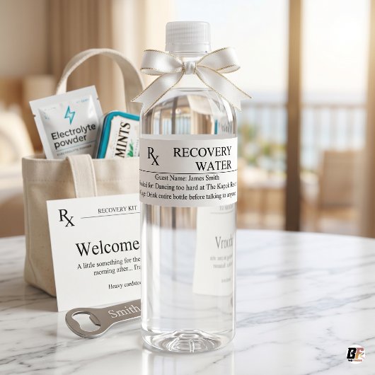 Grappige Rx Recept Hangover Herstel Bruiloft Waterfles Etiket