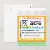 Grappige RX-recept voor gezondheid Briefkaart (Voorkant / Achterkant)