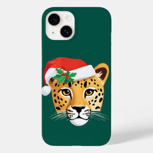 Grappige Safari dieren Cheetah luipaard Santa Xmas Case-Mate iPhone 14 Hoesje