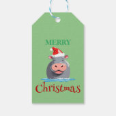 Grappige Safari dieren HIPPO Kerstmis kostuum Cadeaulabel (Achterkant)