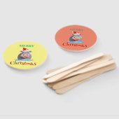 Grappige Safari dieren HIPPO Kerstmis kostuum Handwaaier (Niet-gemonteerd)